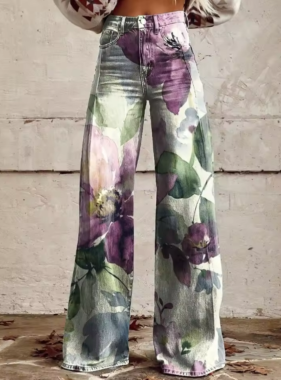 Shalynn | Weite Hose mit Blumendesign