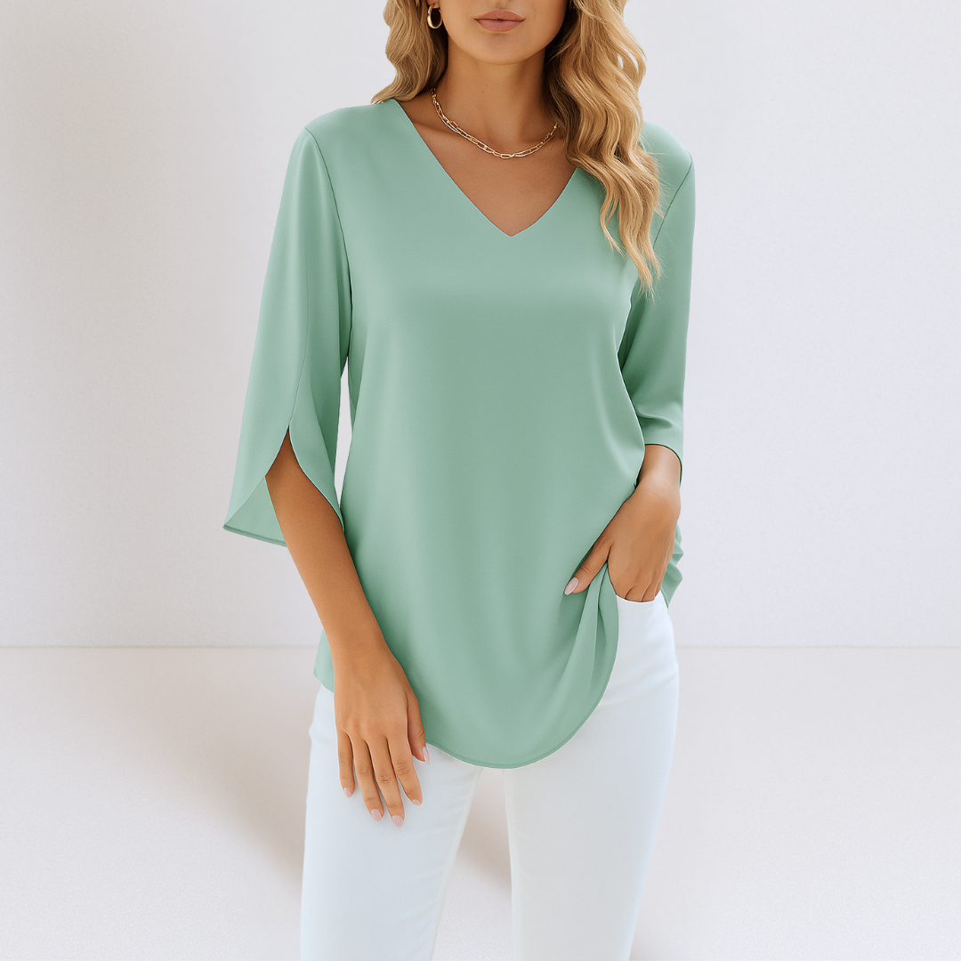 Ingeborg | Elegante V-Ausschnitt Bluse