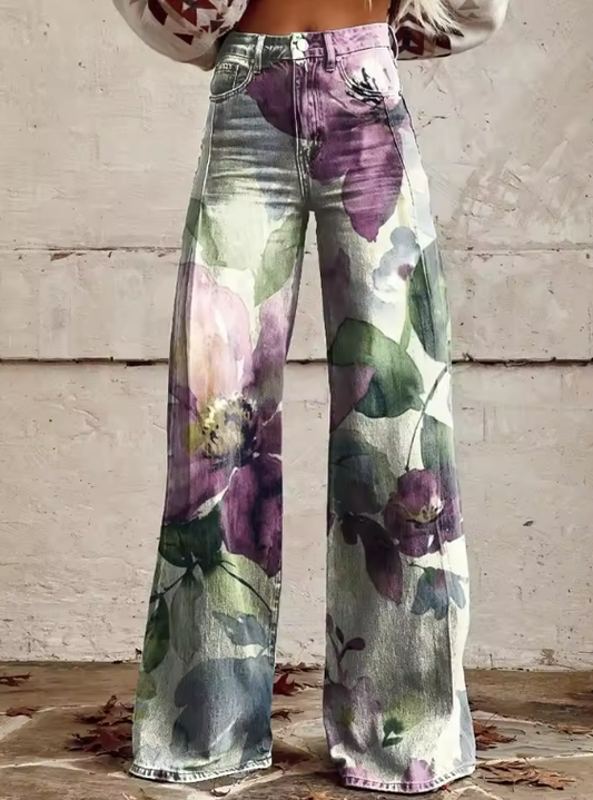 Shalynn | Weite Hose mit Blumendesign
