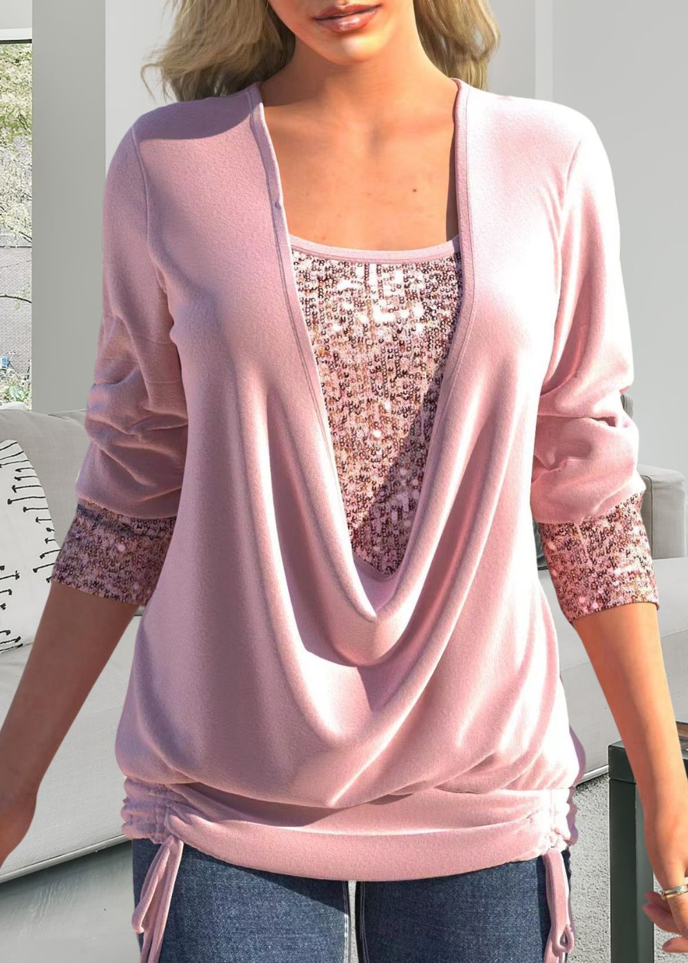 Jaiana | Bluse mit tiefem Kragen