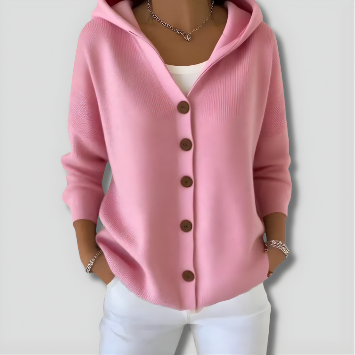 Yvette | Gestrickter Cardigan mit Kapuze