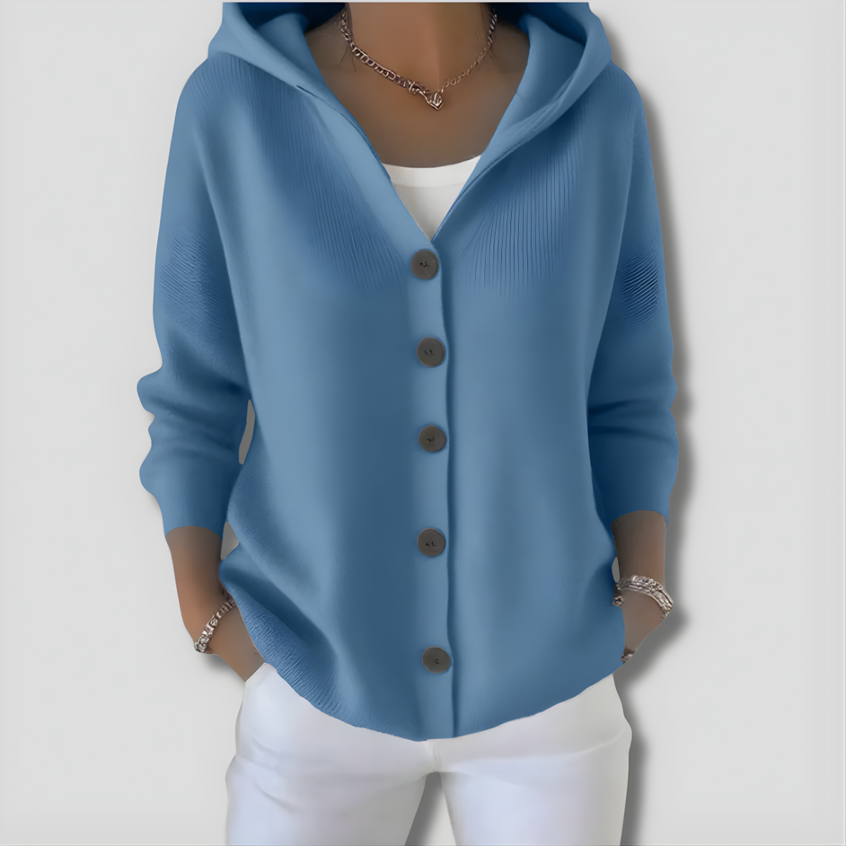 Yvette | Gestrickter Cardigan mit Kapuze