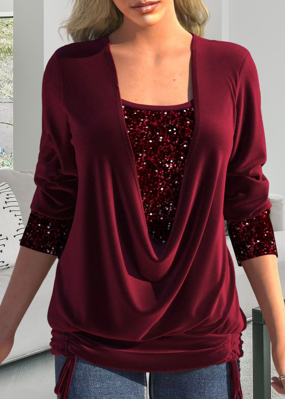 Jaiana | Bluse mit tiefem Kragen