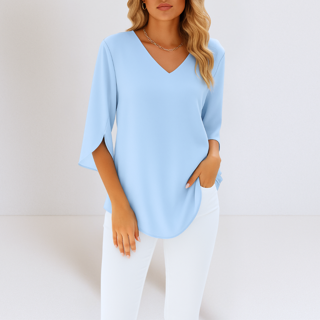 Ingeborg | Elegante V-Ausschnitt Bluse