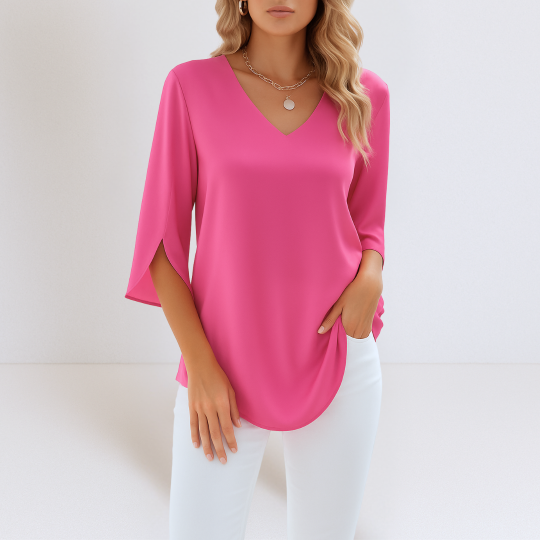 Ingeborg | Elegante V-Ausschnitt Bluse