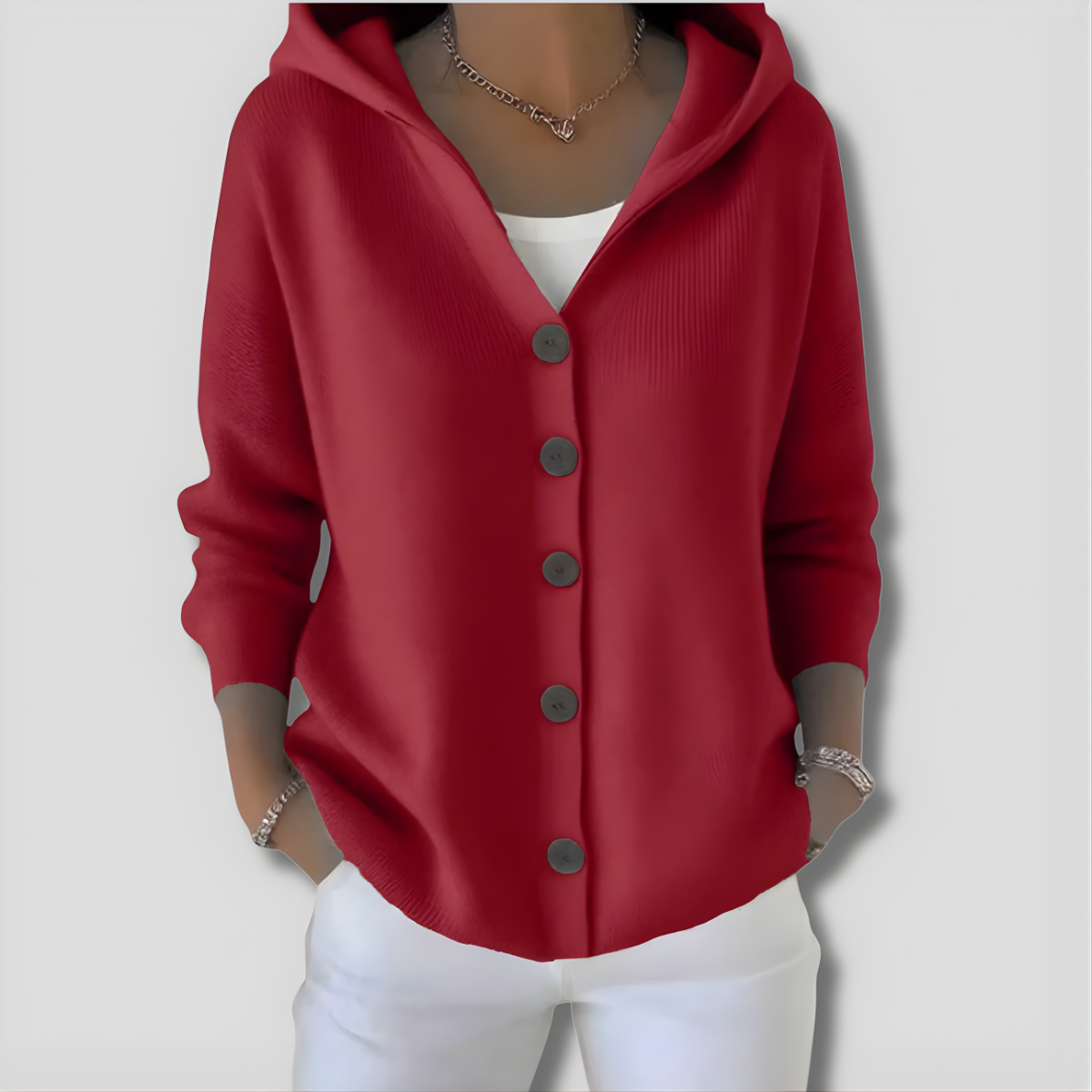 Yvette | Gestrickter Cardigan mit Kapuze