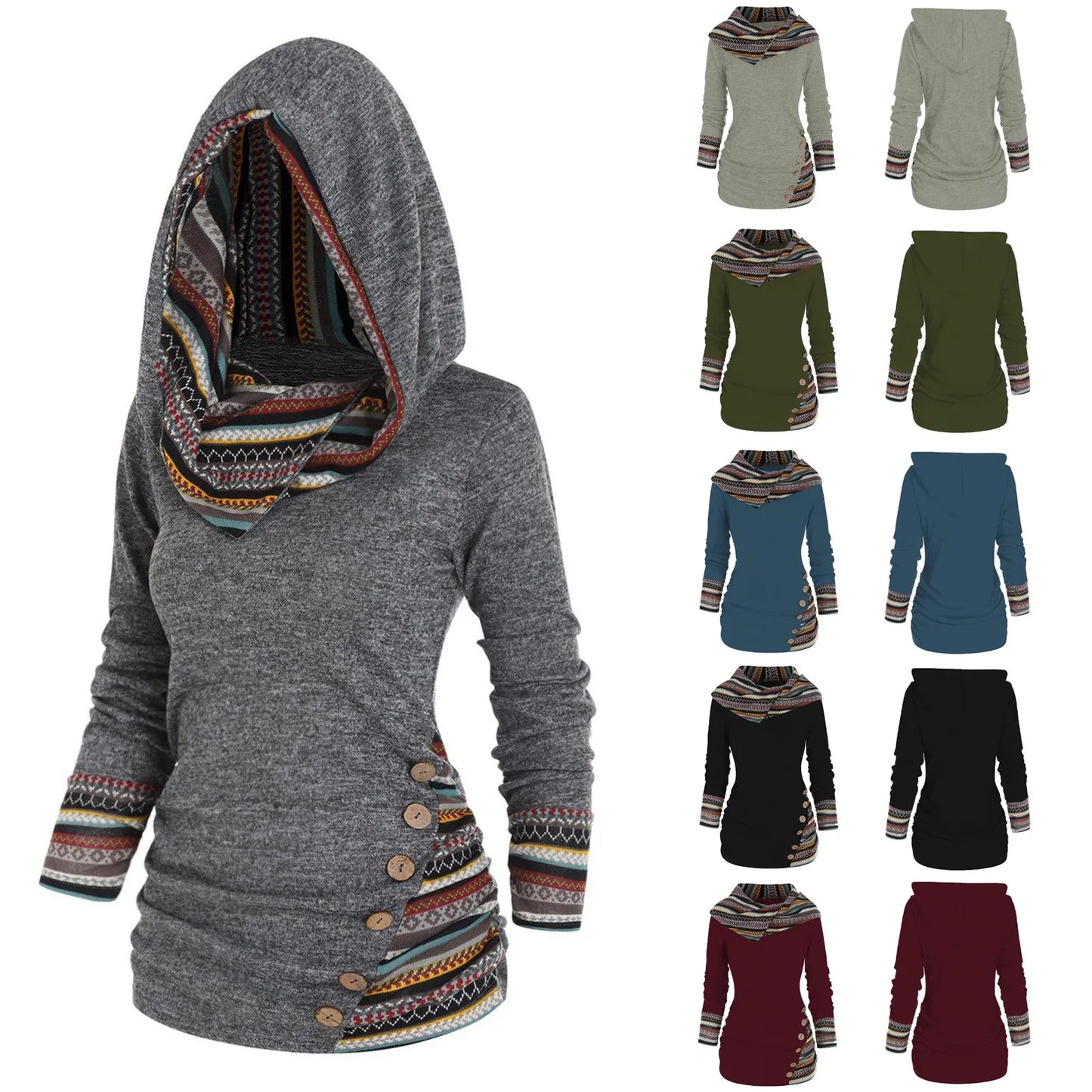 Adelheid | Lässiger Tribal-Hoodie