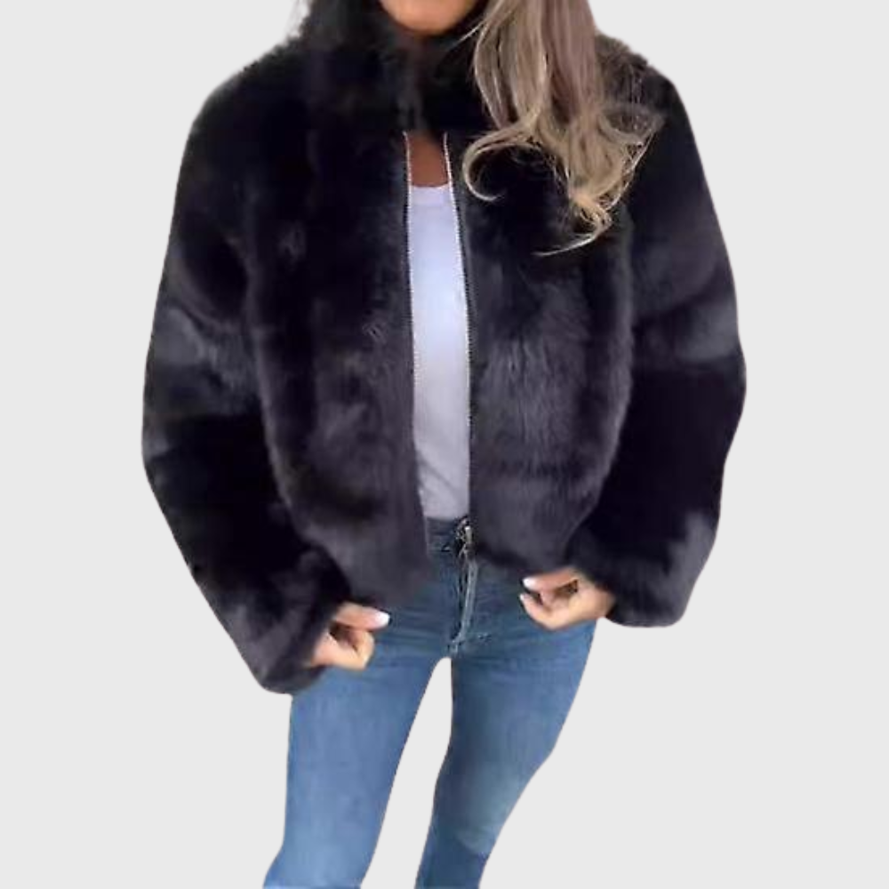 Aileen | Pelz-Winterjacke mit Stehkragen