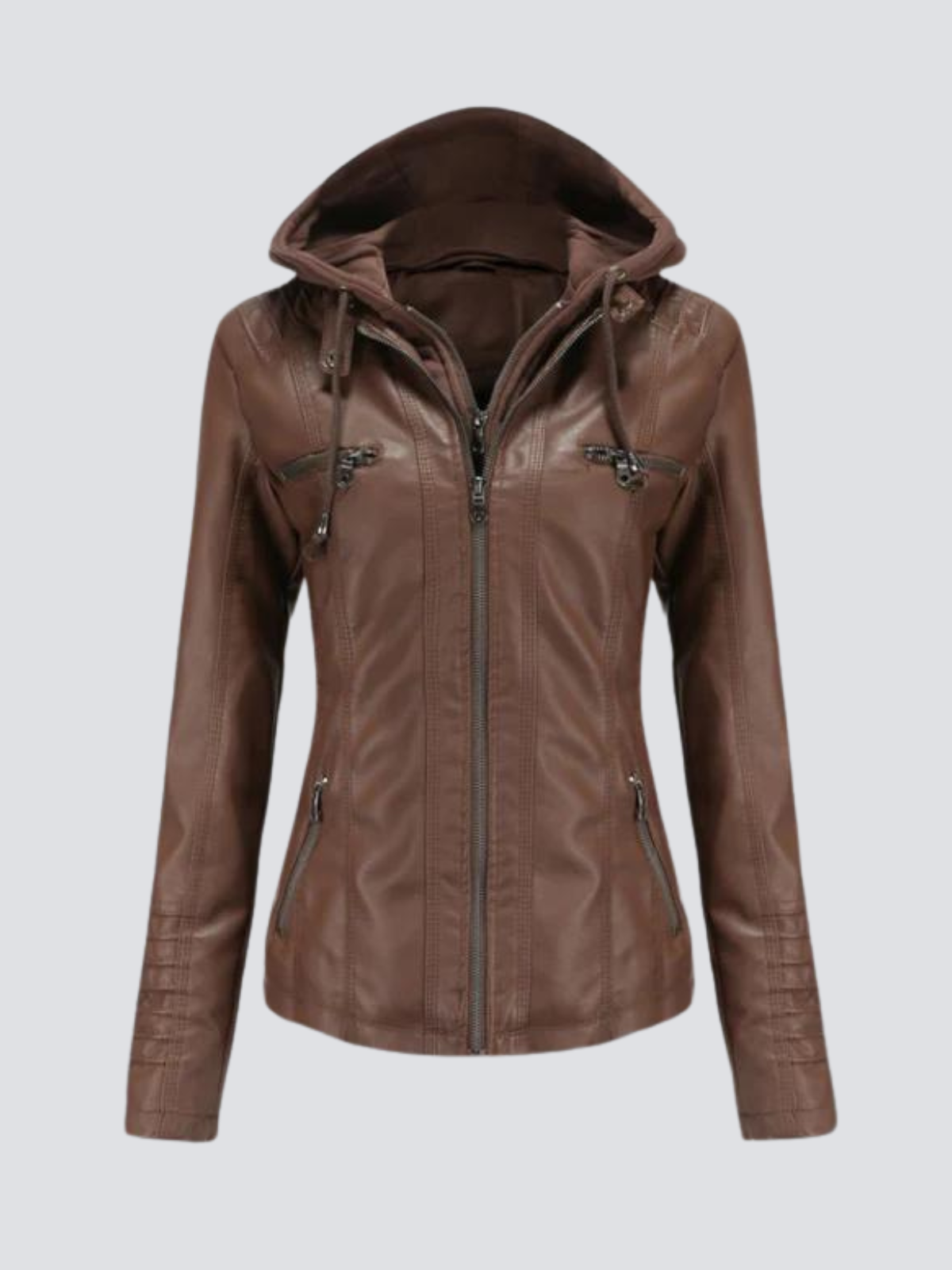Coleen | Vegane Lederjacke mit Kapuze