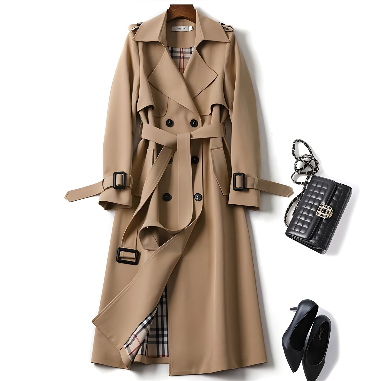 Dinah | Zweireihiger Trenchcoat mit Gürtel