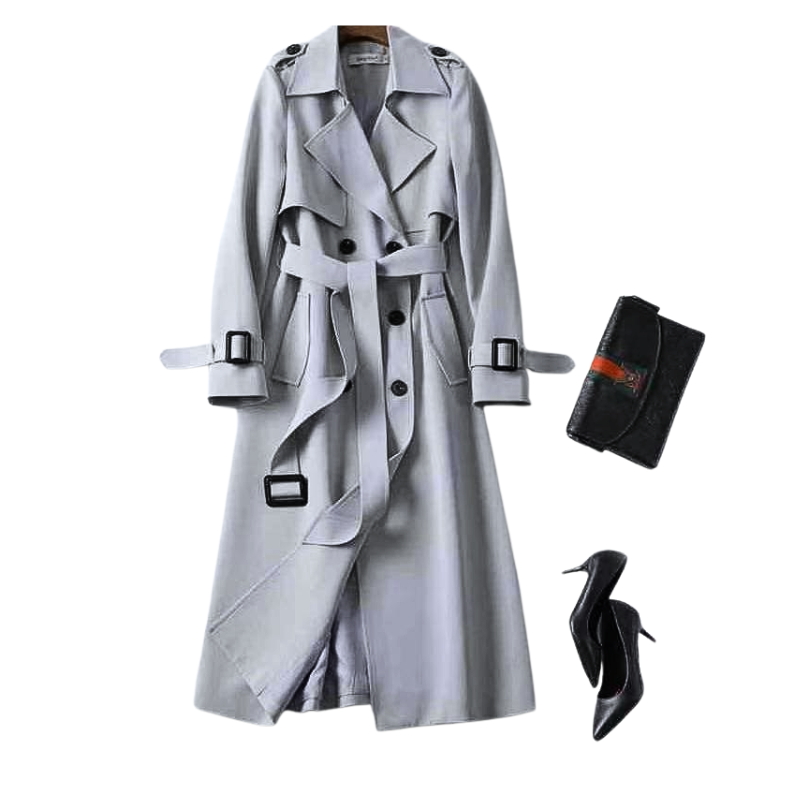 Dinah | Zweireihiger Trenchcoat mit Gürtel