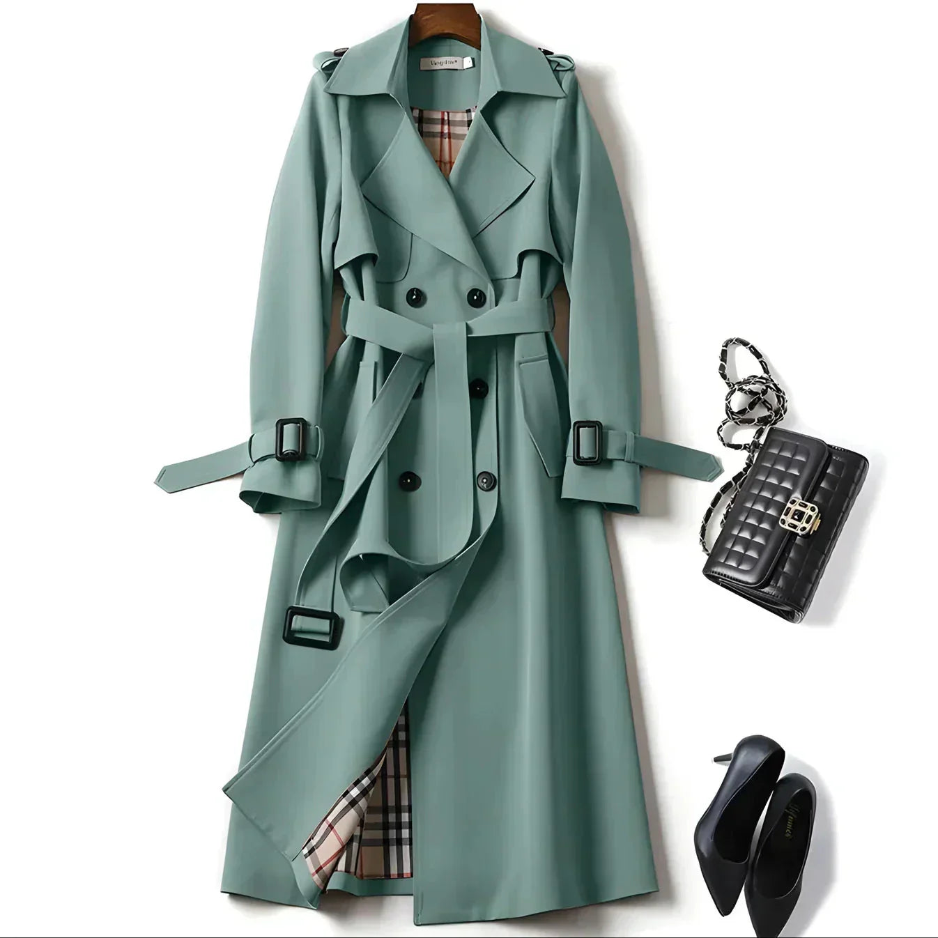 Dinah | Zweireihiger Trenchcoat mit Gürtel